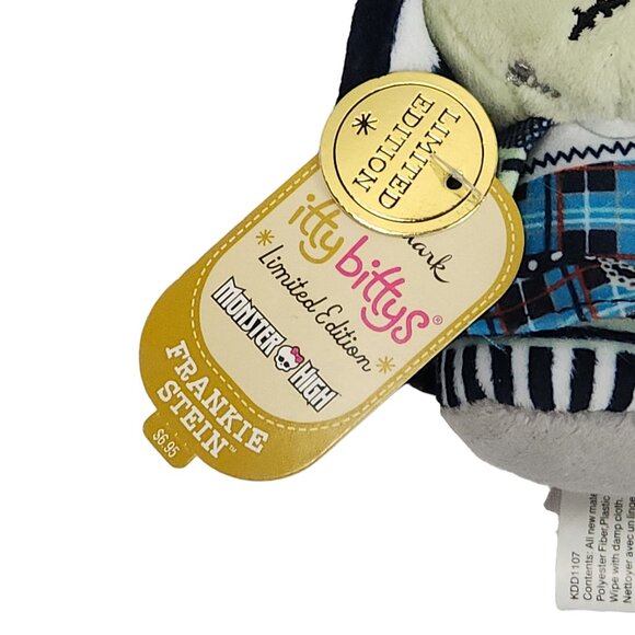 Hallmark Itty Bittys Monster High Frankie Stein Bean Bag Plush Ltd Ed NWT - Picture 7 of 8